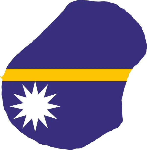 Vector illustration of Nauru flag map