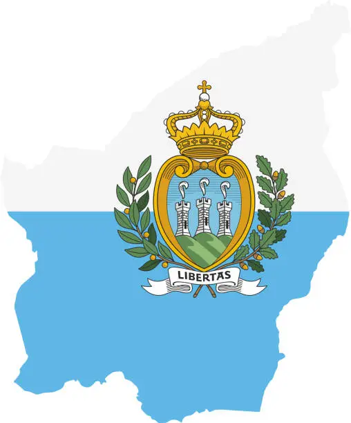 Vector illustration of San Marino flag map