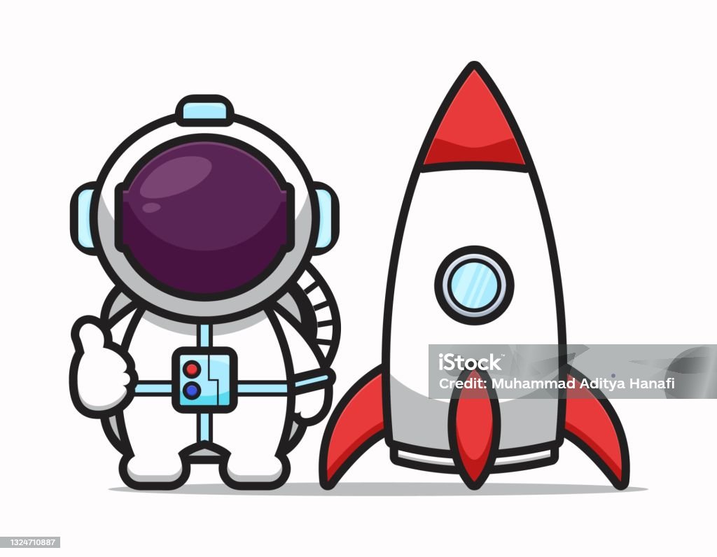 Cute Astronaut Character With Good Pose And Rocket Cartoon Vector Icon  Illustration Stock Illustration - Download Image Now - iStock