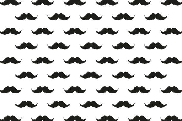 Seamless pattern with retro mustache, isolated vector doodle wallpaper background, vector Illustration Seamless pattern with retro mustache, isolated vector doodle wallpaper background, vector Illustration funny fathers day stock illustrations