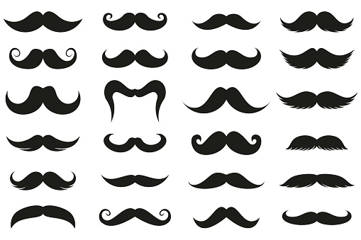Mustache Icon Set. Set of Silhouette Mustache vector icon Illustration