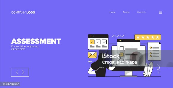 istock Assessment Concept for Landing Page, Website Banner, Online Advertising, Advertising and Marketing Material 1324716167