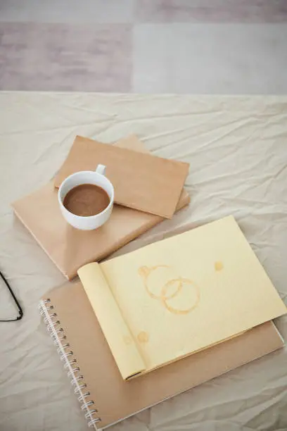 Photo of Notepad with Coffee Stains