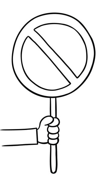 illustrations, cliparts, dessins animés et icônes de illustration vectorielle de dessin animé d’un homme ne tenant aucun signe - protest stop gesture stop sign no