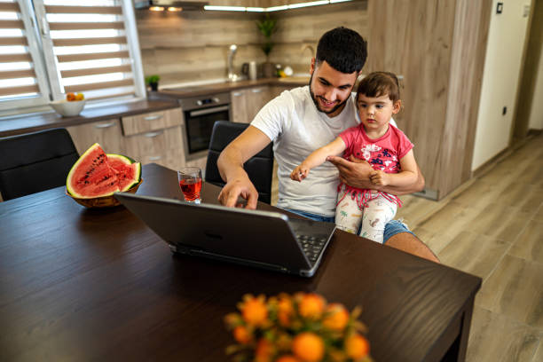 istock Young man have fun with his little daughter 1324722130