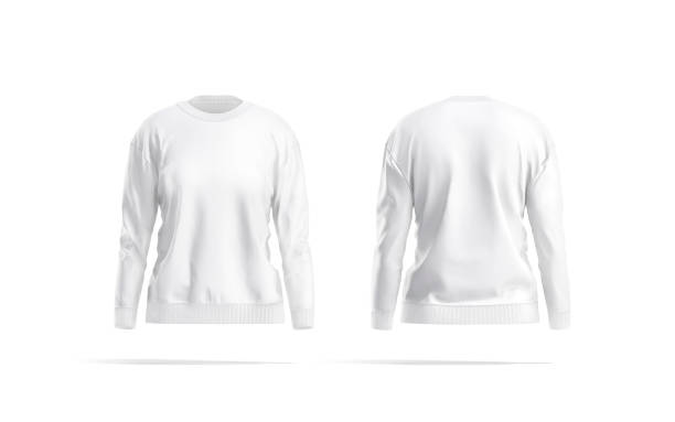 istock Blank white women sweatshirt mockup, front and back view 1324723623