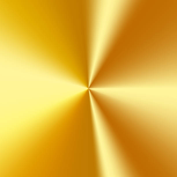 istock Radial polished texture golden metal background. Vector textured technology gold color background with circular polished, brushed concentric texture. Gold, brass, copper or bronze 1324731580
