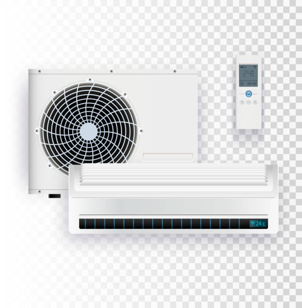 istock Climate system with outdoor and indoor unit vector illustration of air conditioner. 1324731901