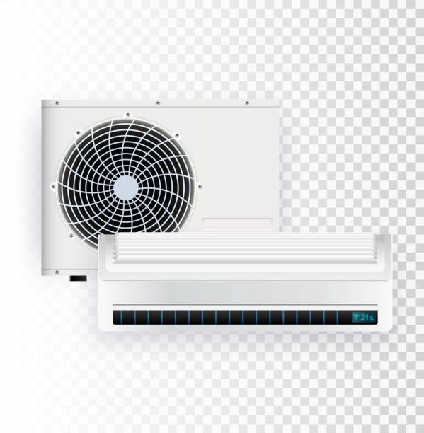 istock Climate system with outdoor and indoor unit vector illustration of air conditioner. 1324732006