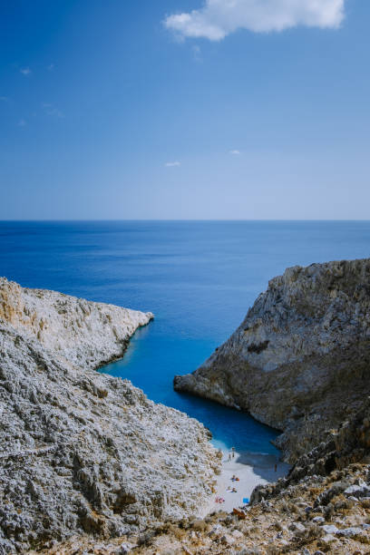 Beautiful beach called Seitan limania on Crete, Greece Europe