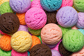 Multicolored ice cream balls