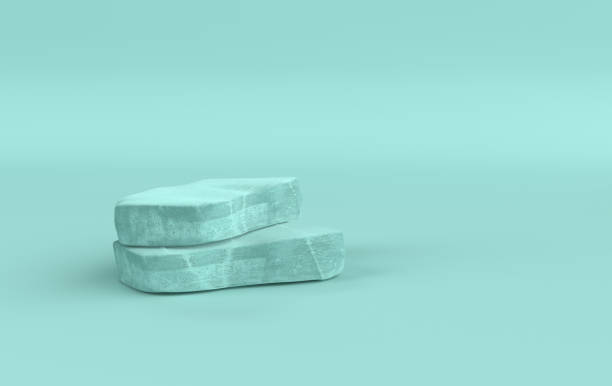 istock 3d rendered studio with geometric shapes, podium on the floor. Platforms,  showcase, rock pedestal for product presentation, mock up background. Minimal design. Branding banner for cosmetics product 1324745867