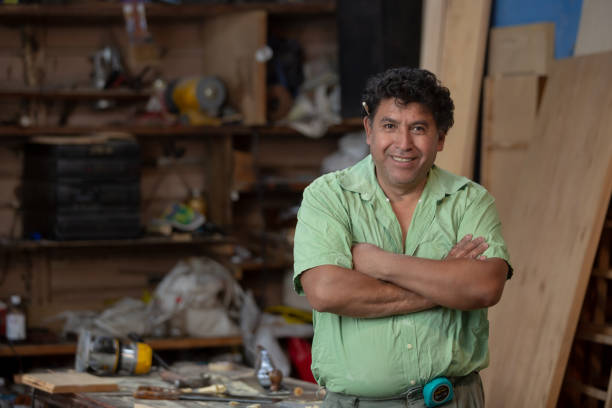 istock Portrait of a Mexican carpenter on his workshop 1324746663