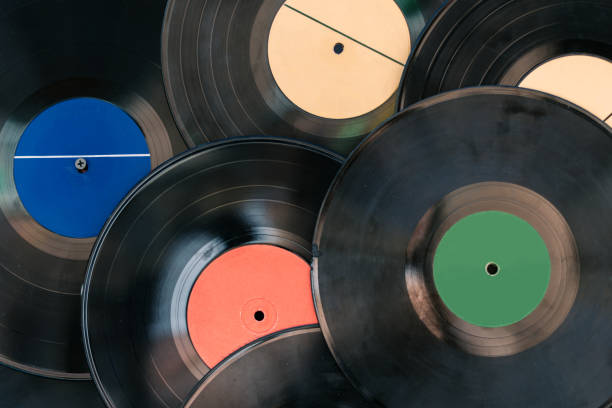istock Vintage old music plate as background close up. 1324747060