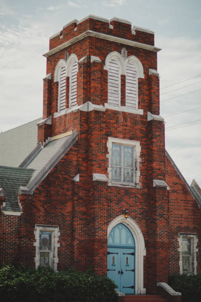 istock Old red brick vintage church 1324747313