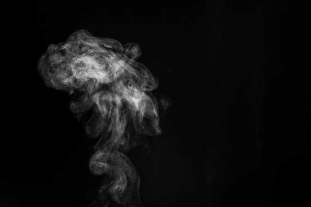 istock Smoke fragments on a black background. Abstract background, design element, for overlay on pictures 1324751979