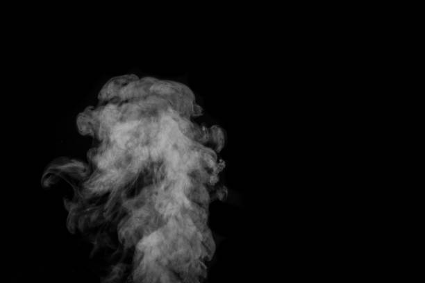 istock Smoke fragments on a black background. Abstract background, design element, for overlay on pictures 1324752003
