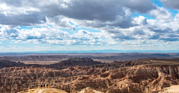 Lookout over the Badlands of South Dakota stock photo