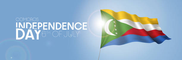 istock Comoros happy independence day greeting card, banner with template text vector illustration 1324753901