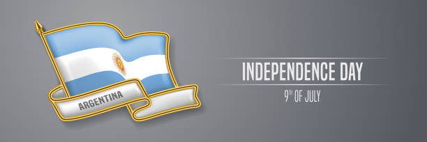 istock Argentina happy independence day greeting card, banner vector illustration 1324754049