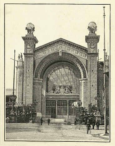 Vintage photograph Pavilion of the Exposition Universelle 1889, Paris, 19th Century