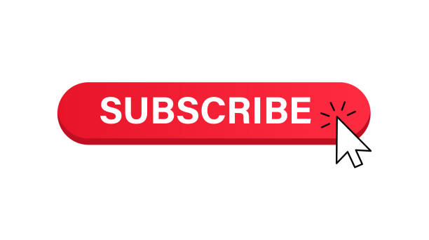 stockillustraties, clipart, cartoons en iconen met subscribe button and cursor. vector stock illustration - abonnement