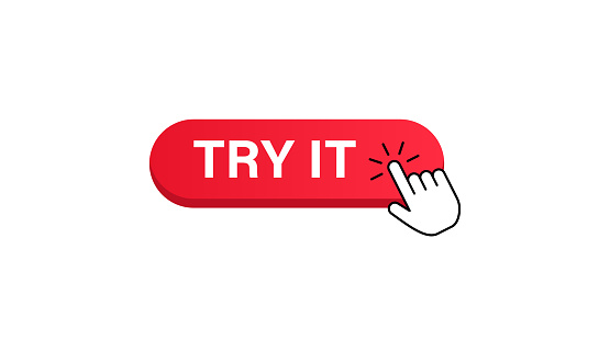 Try It Button and Cursor. Vector Stock Illustration