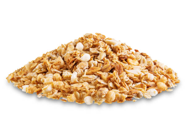 istock Nuts oatmeal granola on a white isolated background 1324767474