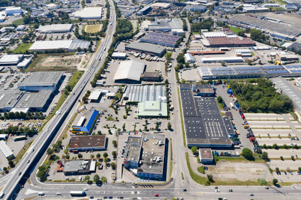 istock Industrial District and Highway with Trucks 1324778557