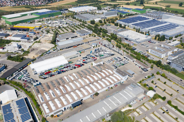 istock Industrial District, Aerial View 1324778598