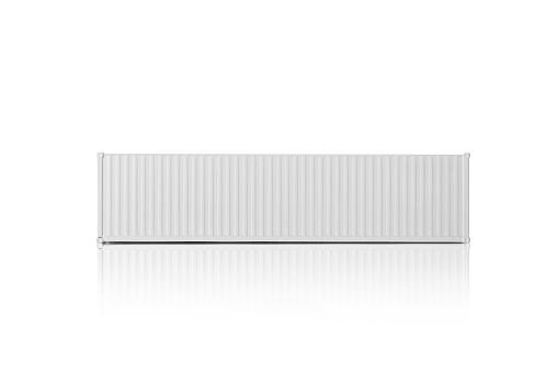 White cargo container with clipping path