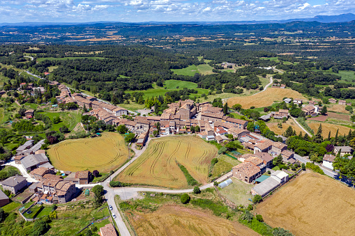 Aerial view of Perafita, a Spanish municipality in the province of Barcelona, in the Osona region. Catalonia Spain