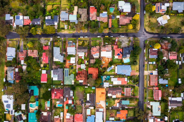 istock Sydney Suburb overhead perspective roof tops 1324799467