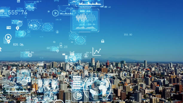 istock Smart city and communication network concept. 5G. IoT (Internet of Things). Telecommunication. 1324817411