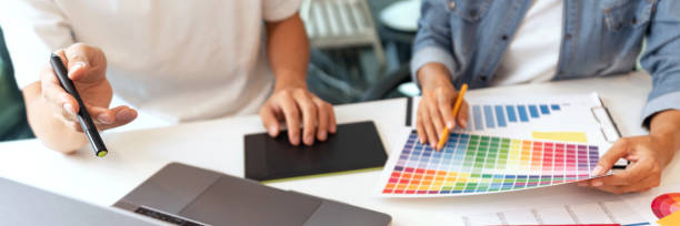 istock both coworkers designing some products choosing the appropriate shade. 1324817455