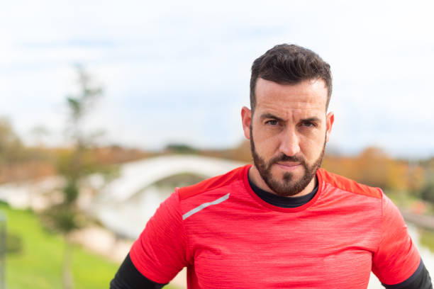 istock Sportsman looking at camera seriously. Close up. 1324819612