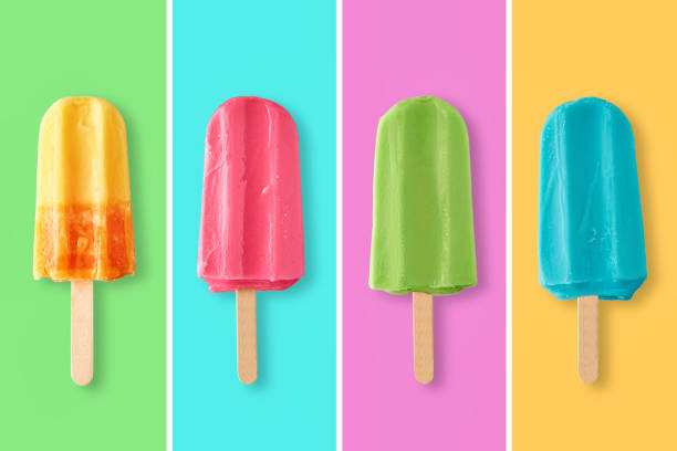 istock Colorful frozen ice cream on color background 1324820171