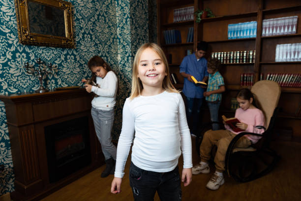 istock Positive girl is thinking about solving the problem in quest room 1324821565