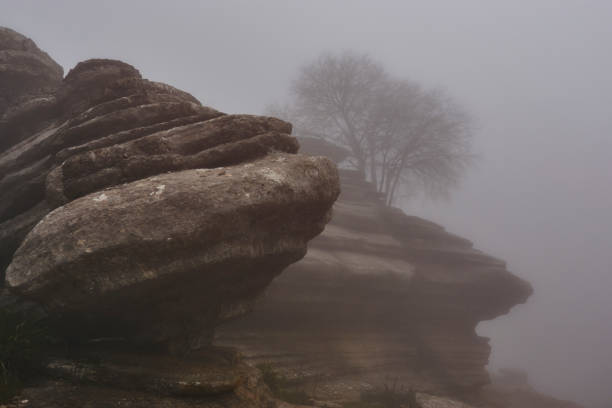 istock Torcal de Antequera with fog, Malaga. Spain 1324823338