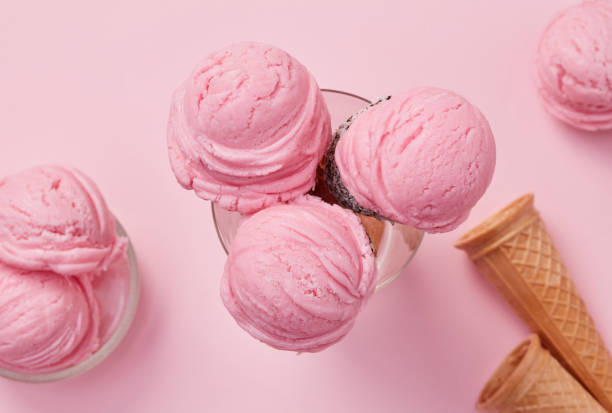 istock Strawberry ice cream balls 1324825067