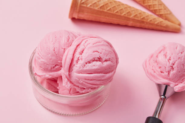 istock Pink ice cream balls 1324825095
