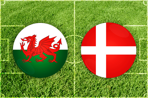 Concept for Football match Wales vs Denmark