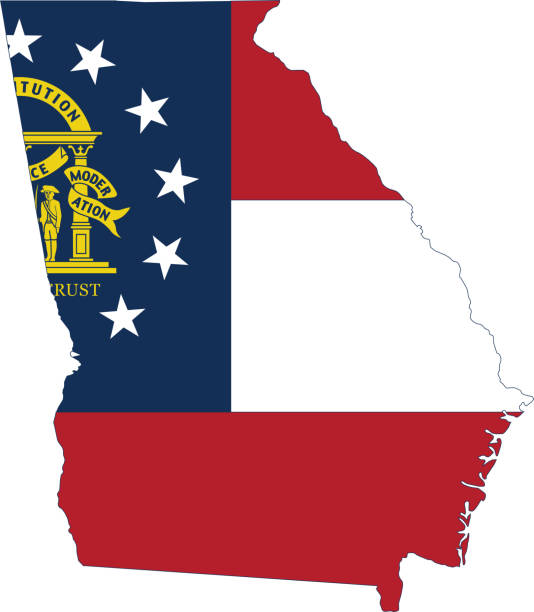 istock Flag map of Georgia, USA 1324826234