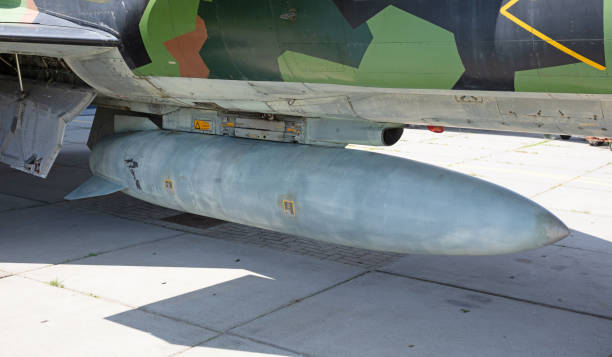 istock Drop tank of multirole fighter, old fighter jet 1324826964