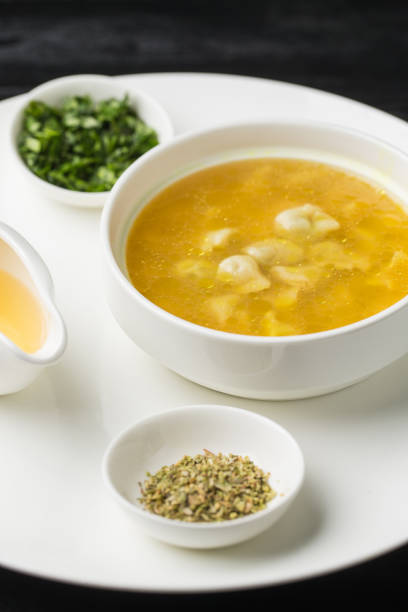 istock Azerbaijan tradition cuisine, mini dumplings in broth 1324828160