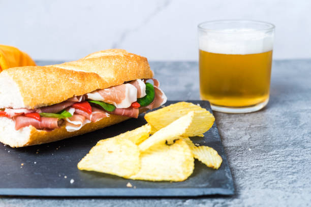 istock Serrano ham sandwich with piquillo peppers and arugula 1324828220