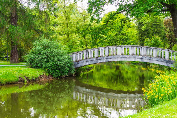 istock Old Stone Bridge is Reflected in the Green Water 1324828360