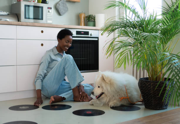 istock Happy single woman and her dog 1324830814