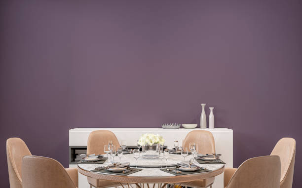 istock Modern luxury dining room with round table and decoration 1324832694