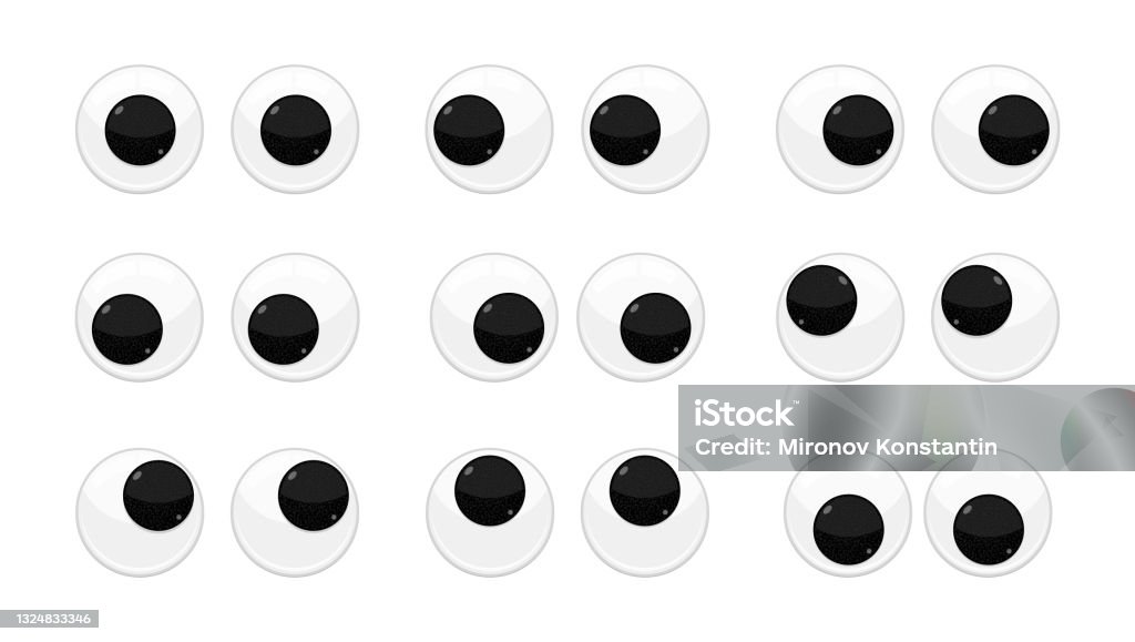 Plastic Toy Safety Wobbly Eyes Flat Style Design Vector Illustration  Isolated On White Background Stock Illustration - Download Image Now -  iStock